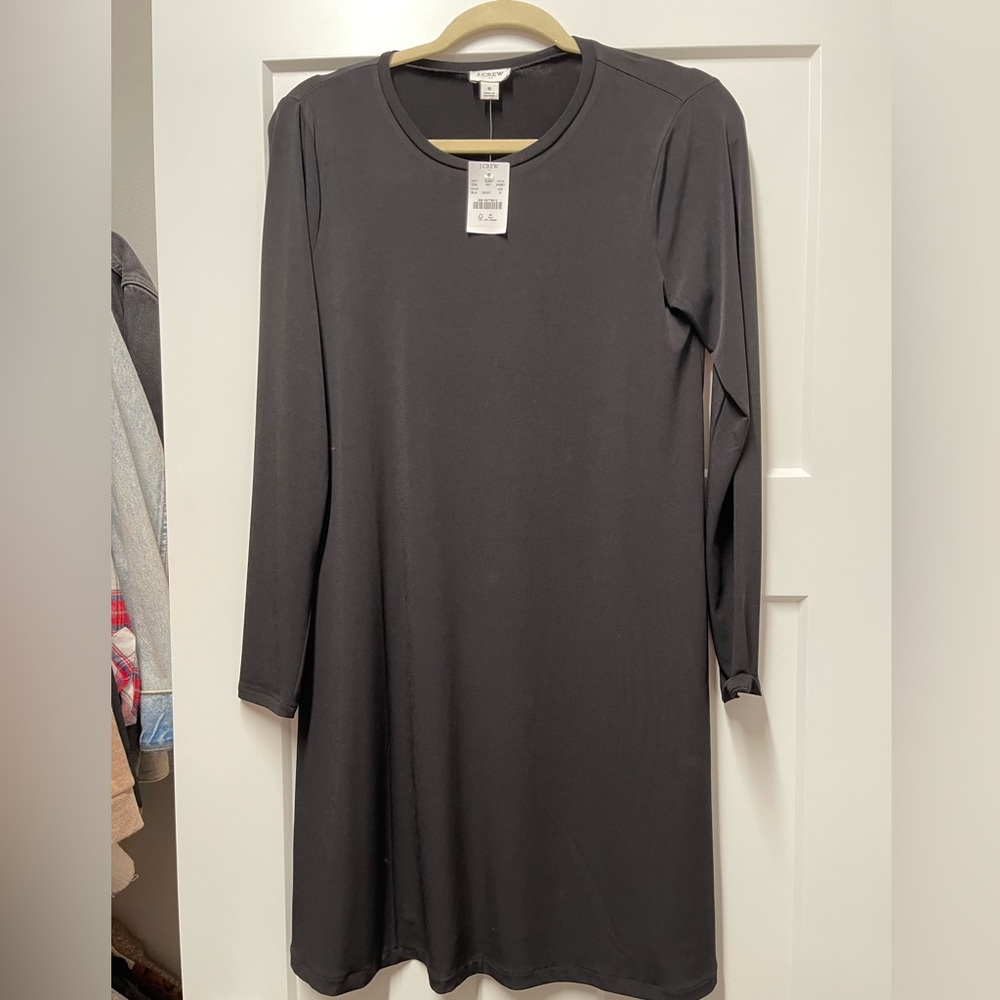 Black long sleeve simple dress J Crew